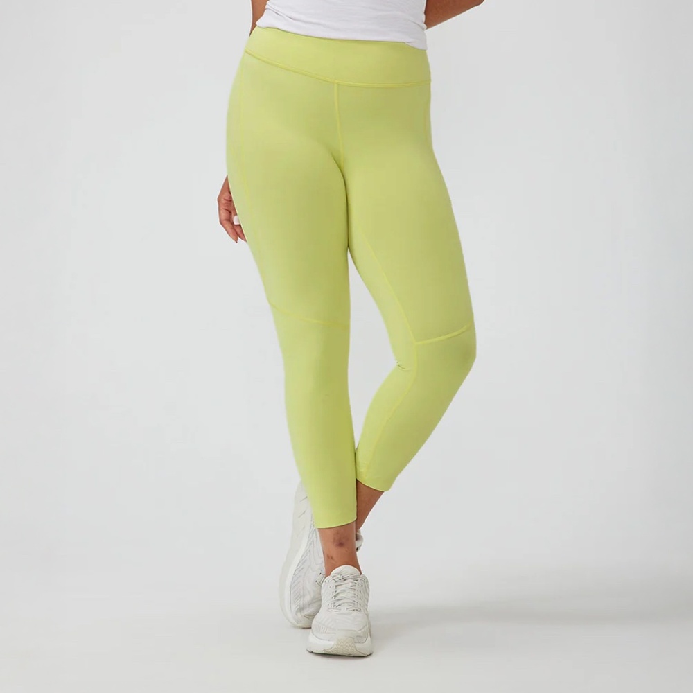 Outdoor Voices TechSweat Crop Flex Leggings Size Small, Yellow; OV Move Free 3/4
